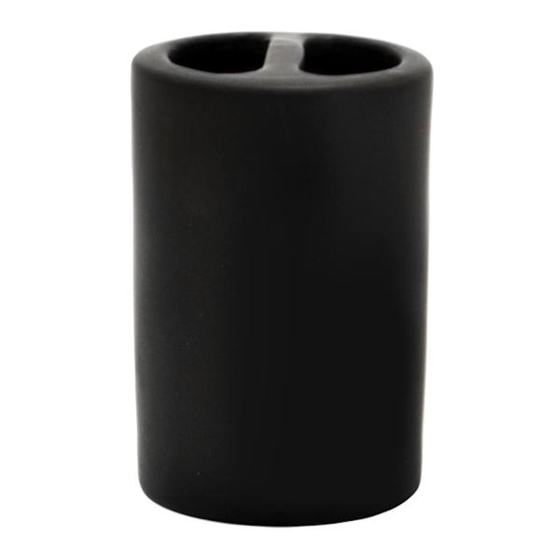 Crosby St Denn Black Soft Touch Toothbrush Holder, 4.8″