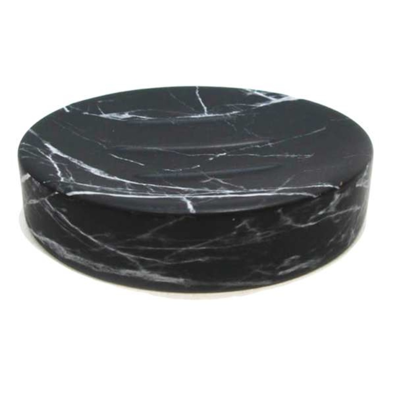 Crosby St. Hudson Black Marble Ceramic Soap Dish, 4.8″
