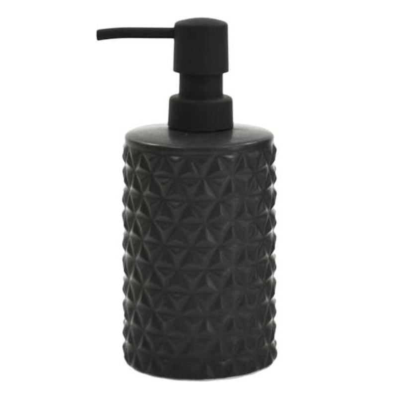 Crosby St. Matte Black Biker Textured Soap Dispenser, 7.5″