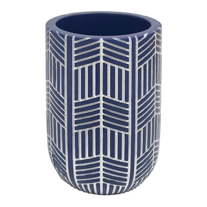 Crosby St. Milo Blue Chevron Tumbler, 4.3″