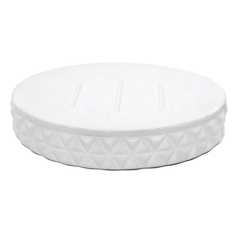 Crosby St. White Biker Textured Soap Dish, 5.8″