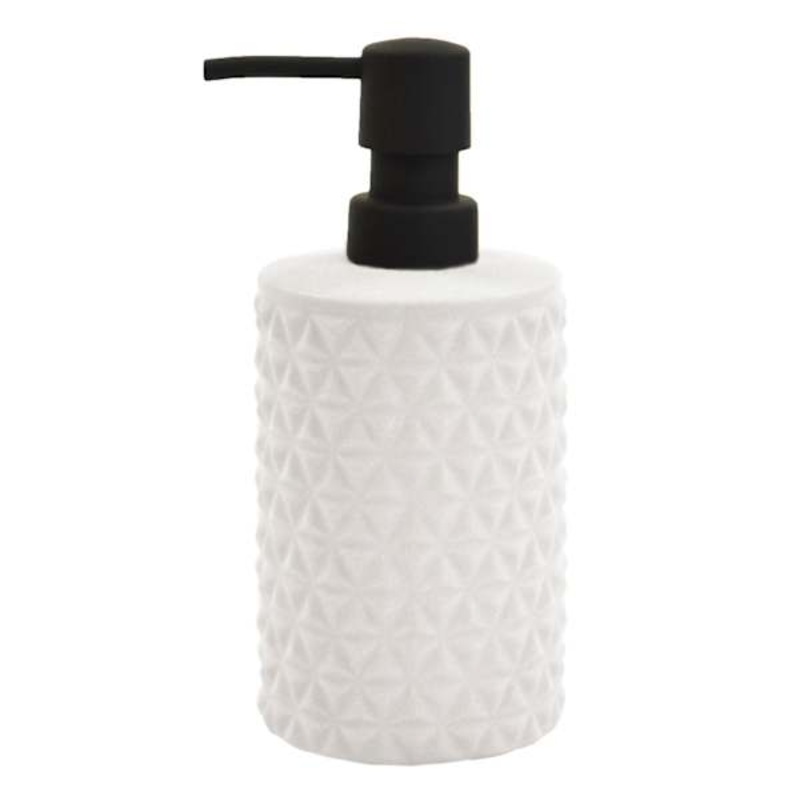 Crosby St. White Biker Textured Soap Dispenser, 7.5″
