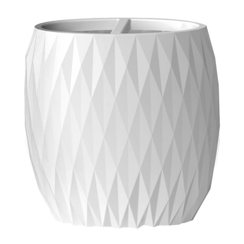 Crosby St. White Wave Bath Toothbrush Holder, 4″
