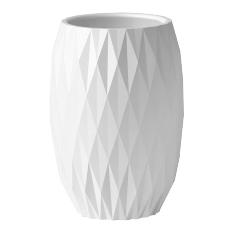 Crosby St. White Wave Bath Tumbler, 4.5″