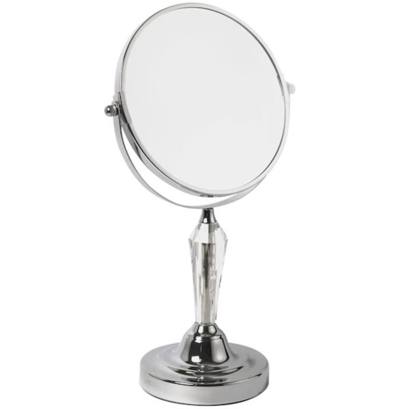 Laura Chrome Metal Magnifying Vanity Mirror, 15″