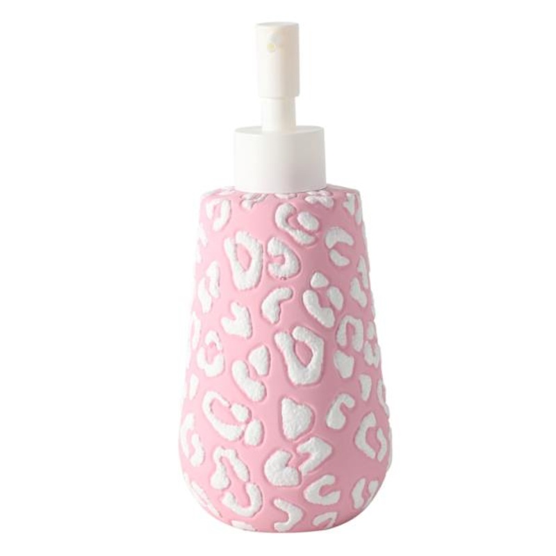 Pink & White Leopard Soap Dispenser