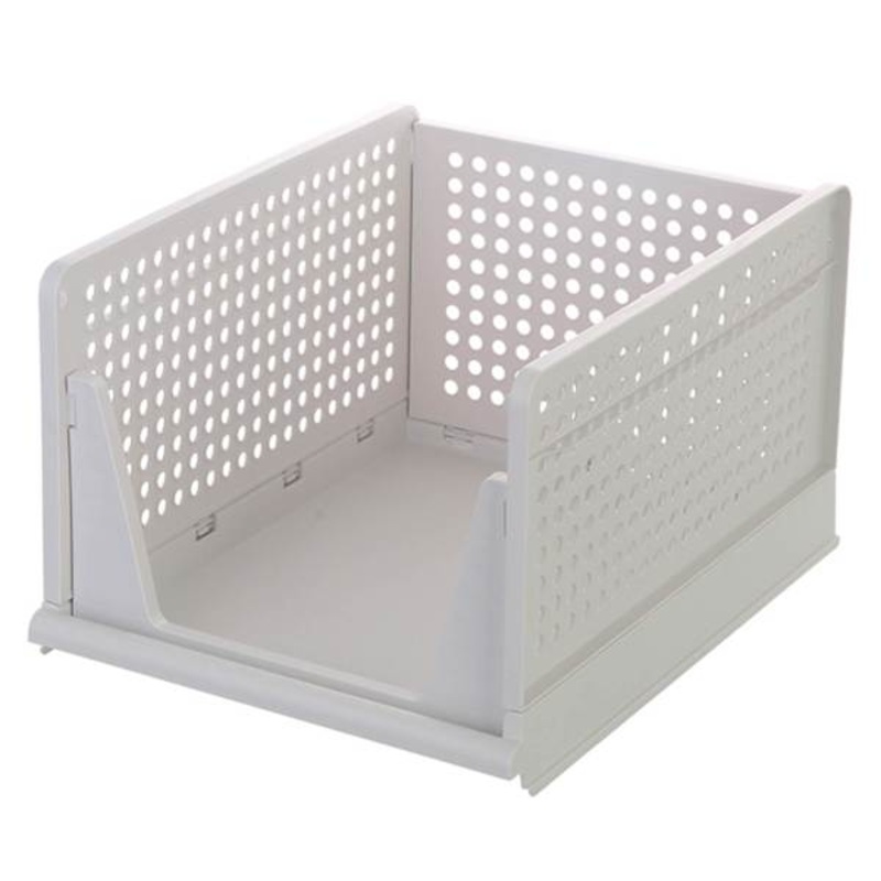 Plastic Collapsible Tall Stacking Closet Bin, Large