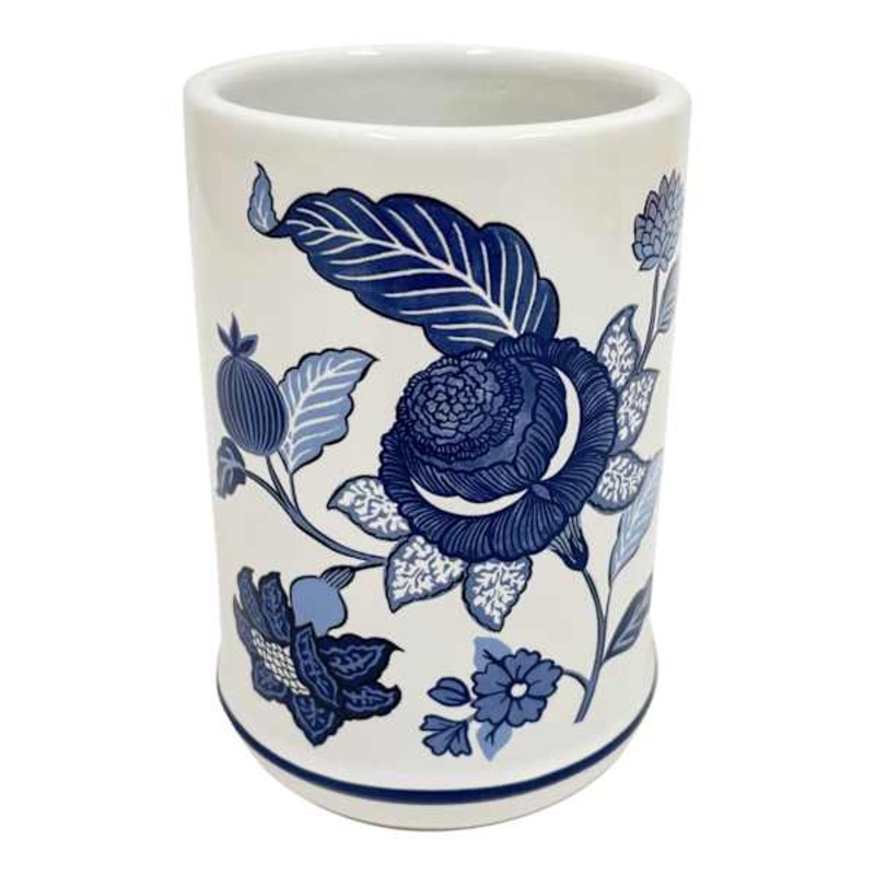 Providence Blue Pomegranate Floral Tumbler, 4.5″