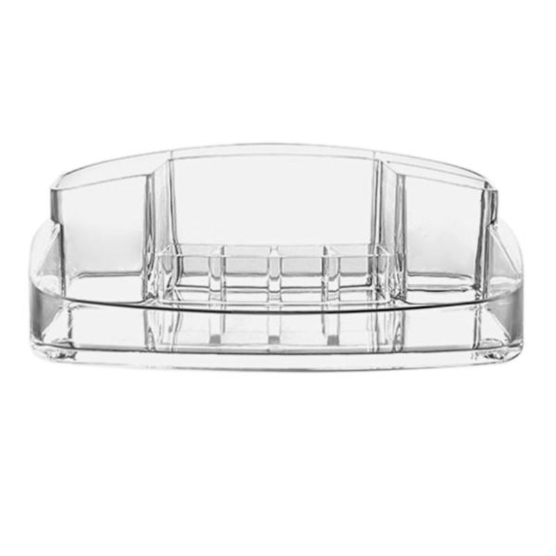 Shell 9-Compartment Cosmetic Organizer, Clear