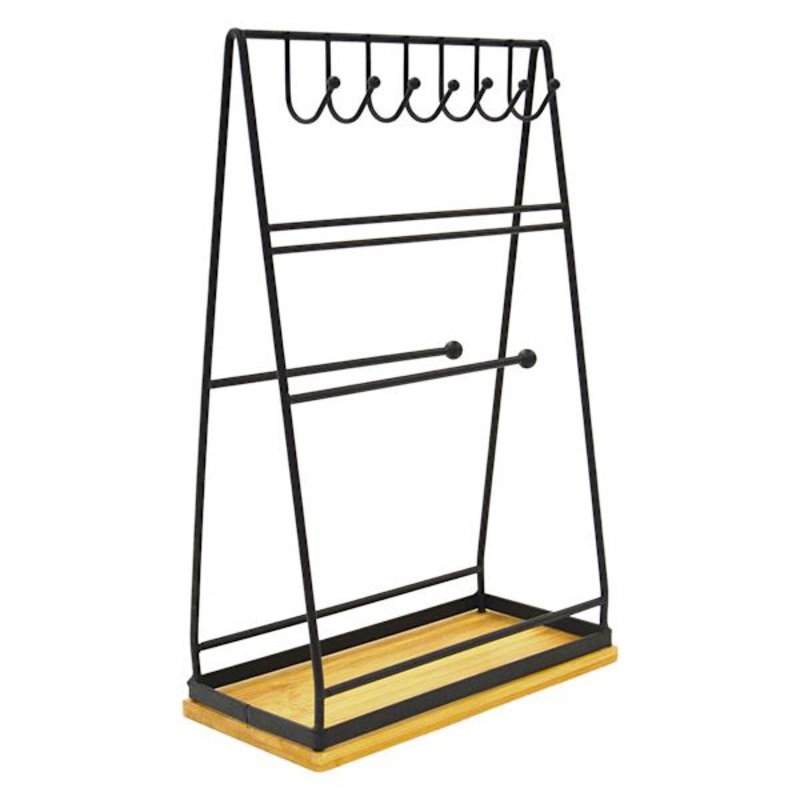 Tao Matte Black Bamboo Jewelry Stand