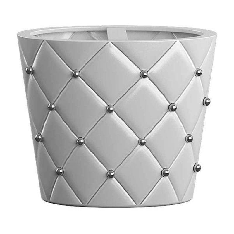 White Quilted Stud Toothbrush Holder, 4″