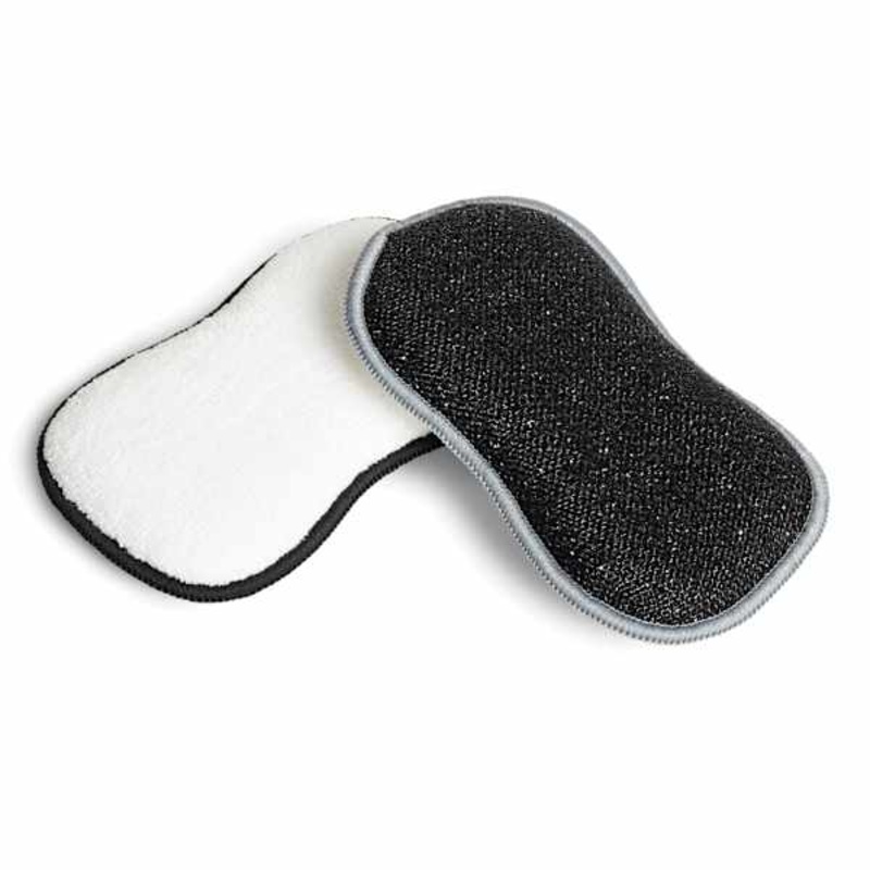 2-Pack Microfiber Sponge, White & Black