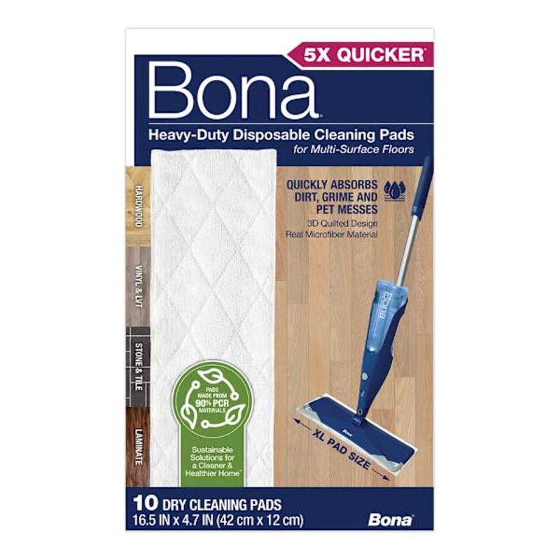 Bona 10-Count Heavy-Duty Disposable Spray Mop Pads