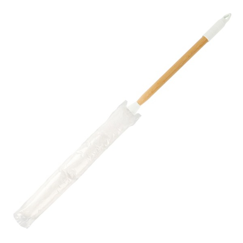Microfiber Bamboo Wood Duster, White