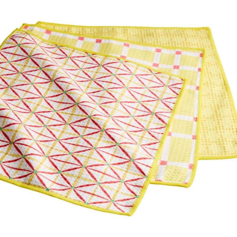 Set of 3 Yellow Waffle Dish Cloths