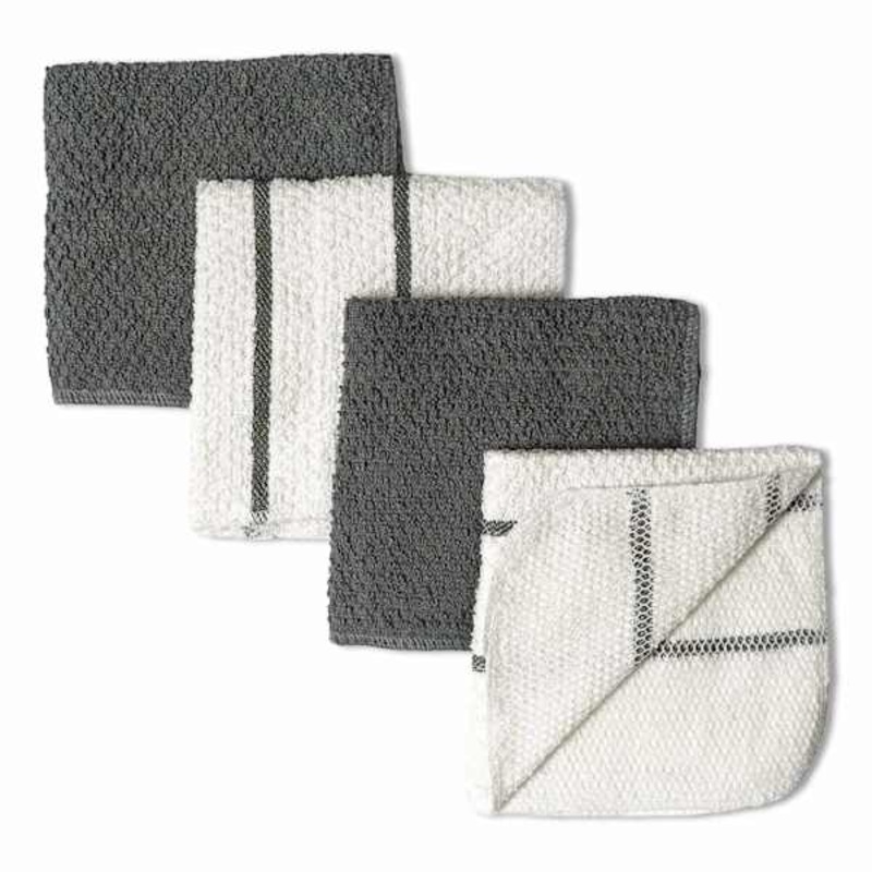 Set of 4 Grey Scrubber Dish Cloths