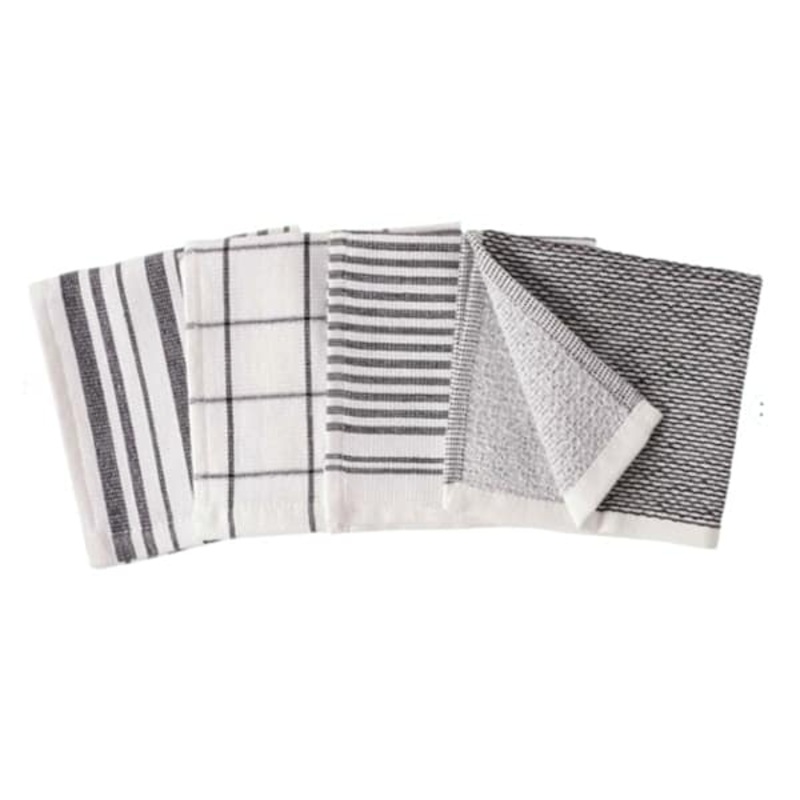 Set of 4 Pantry Black Dual-Sided Dish Cloths, 12″