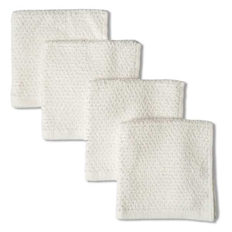 Set of 4 White Scrubber Dish Cloths