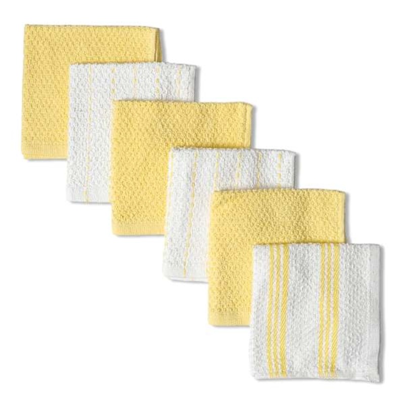 Set of 4 Yellow Lakewood Reverse Terry Cotton Dishcloths