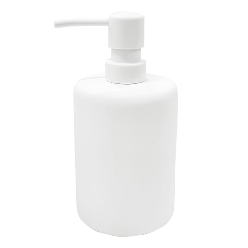 Soho White Soft Touch Ceramic Soap Dispenser, 6.8″