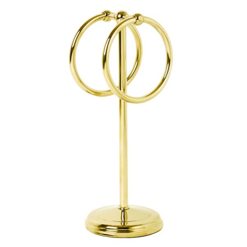 Spheres Gold Glazed 2-Ring Fingertip Towel Stand, 11.5″