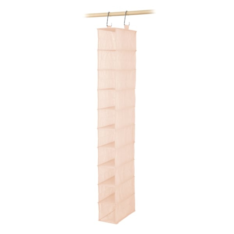 10-Piece Hanging Closet Organizer Set, White Smoke