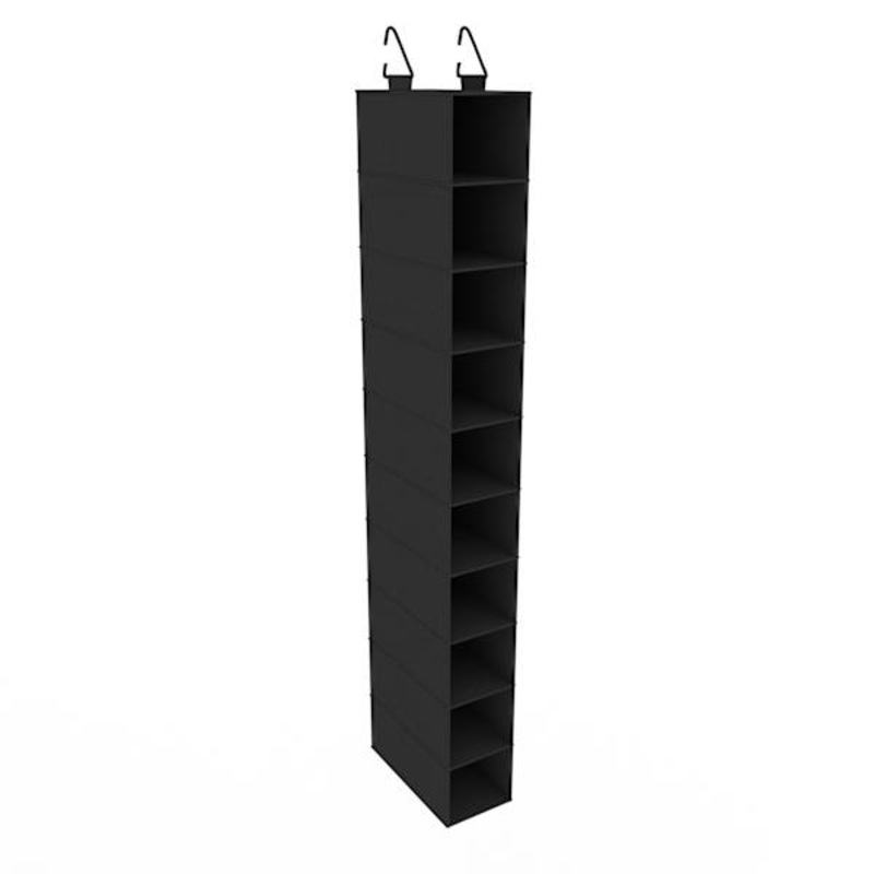 10-Shelf Hanging Closet Shoe Organizer, Black