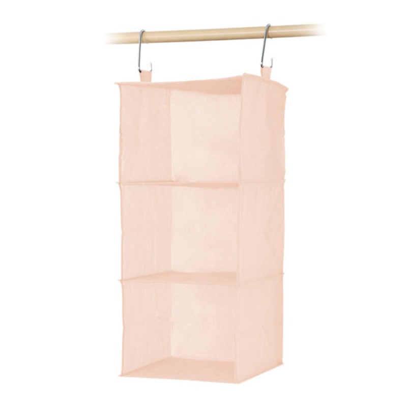 3-Piece Hanging Closet Organizer Set, White Smoke