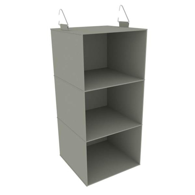 3-Shelf Hanging Closet Storage Organizer, Grey