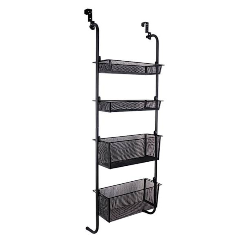 4-Tier Over The Door Storage Shelf, Black