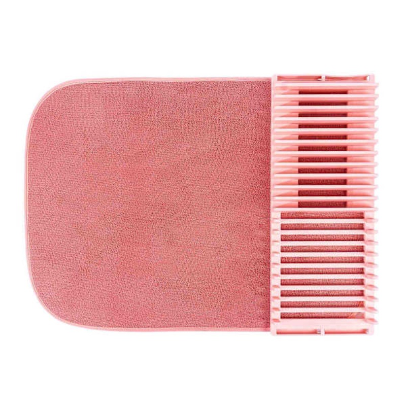 Pink Drying Mat with Dish Rack