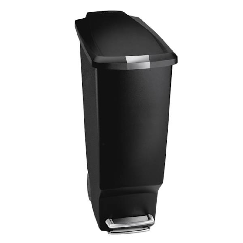 SimpleHuman Slim Black Kitchen Step Trash Can, 40l