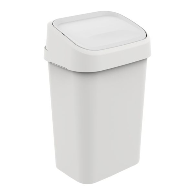 White Storage Swing Lid Trash Can, 50l