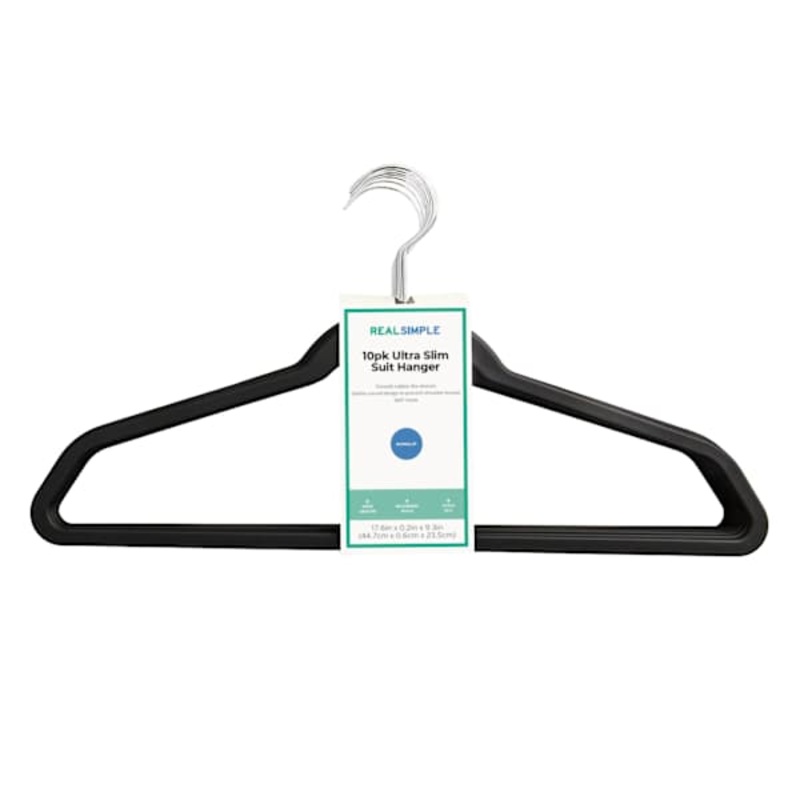 10-Pack Matte Non-Slip Suit Hanger, Black