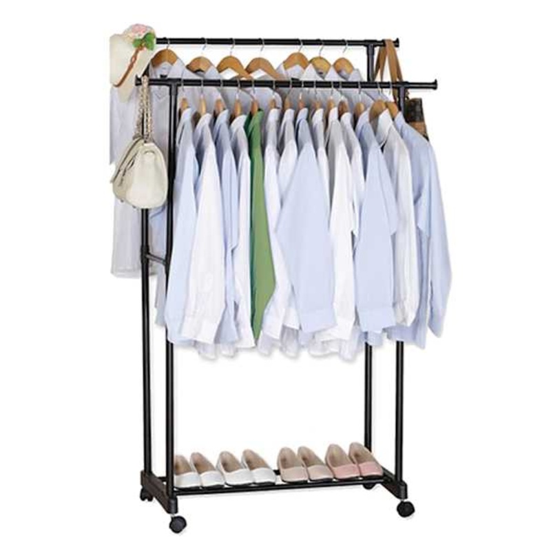 2-Bar Wheeled Garment Rack