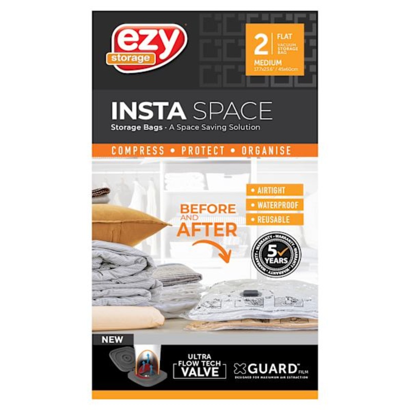 2-Pack Insta-Space Flat Bag, Medium