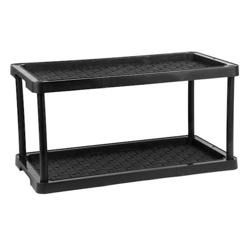 2-Tier Black Mud Room Shoe Organizer