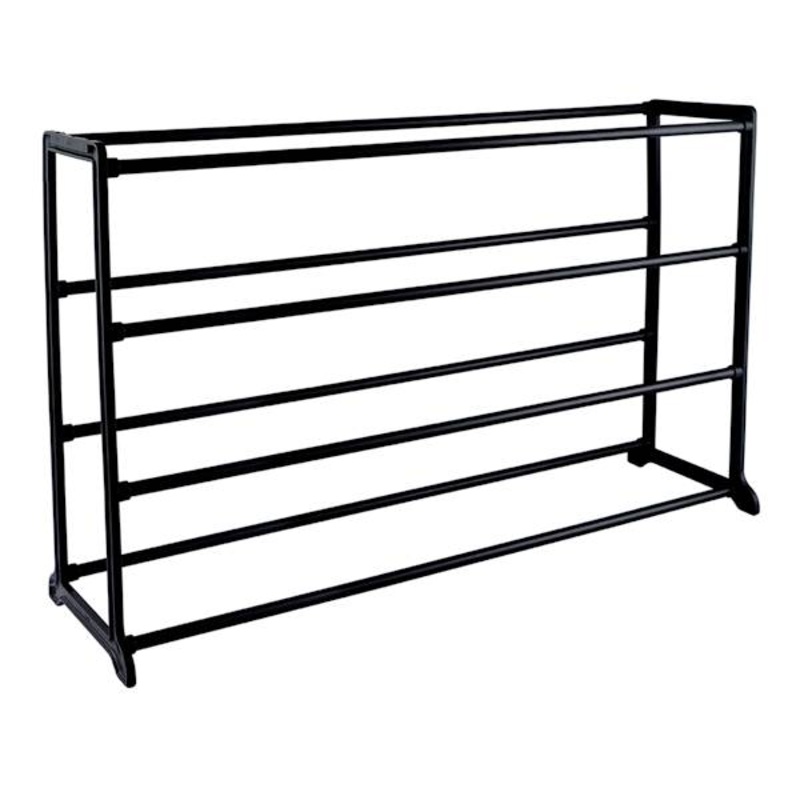 20-Pair Standing Shoe Rack, Black