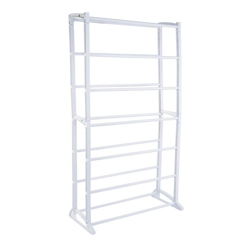 21-Pair Standing Shoe Rack, White