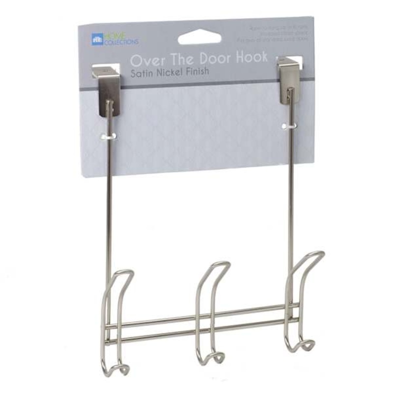 3-Hook Over the Door Hanger, Satin Nickel