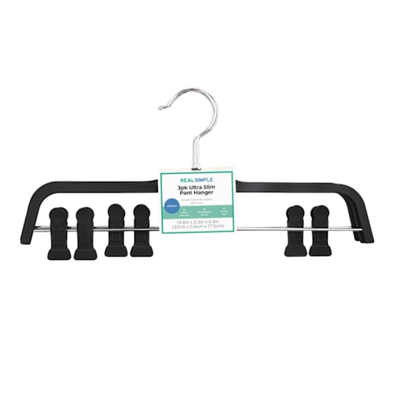 3-Pack Matte Skirt & Pant Hanger, Black