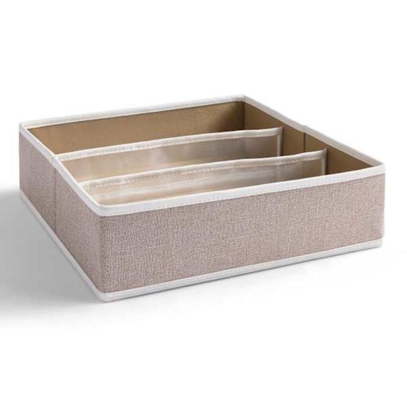 3-Section Fabric Closet Drawer Organizer