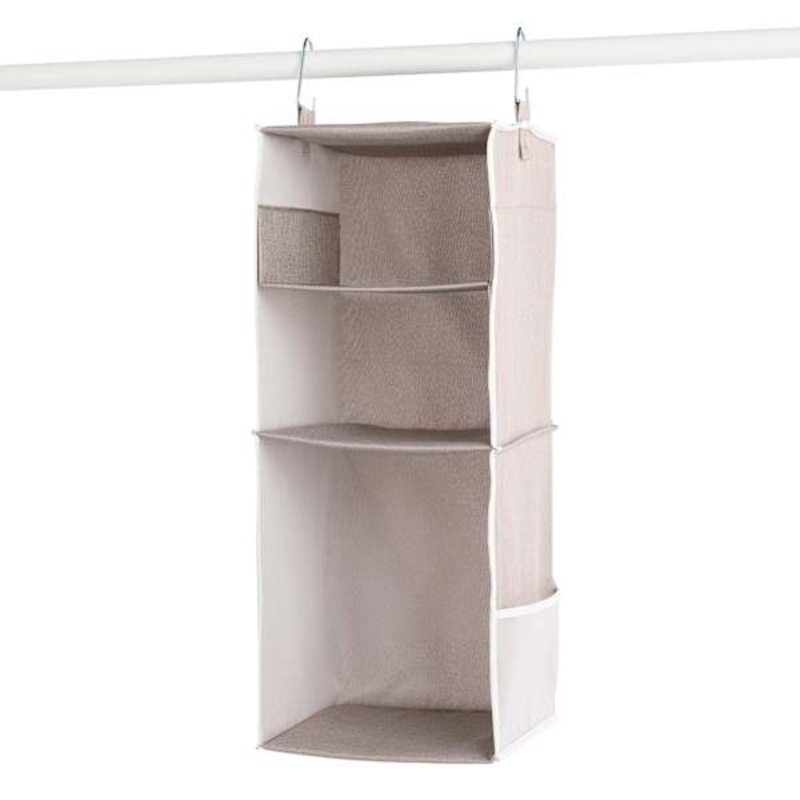 3-Shelf Adjustable Fabric Hanging Closet Organizer