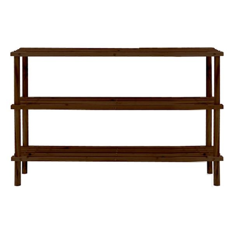 3-Tier Wooden Shoe Rack, Espresso Brown