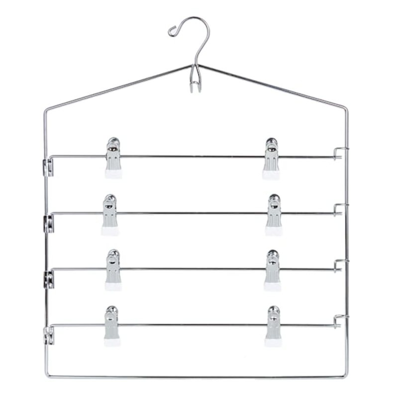 4-Tier Chrome Plated Swing Arm Skirt Hanger