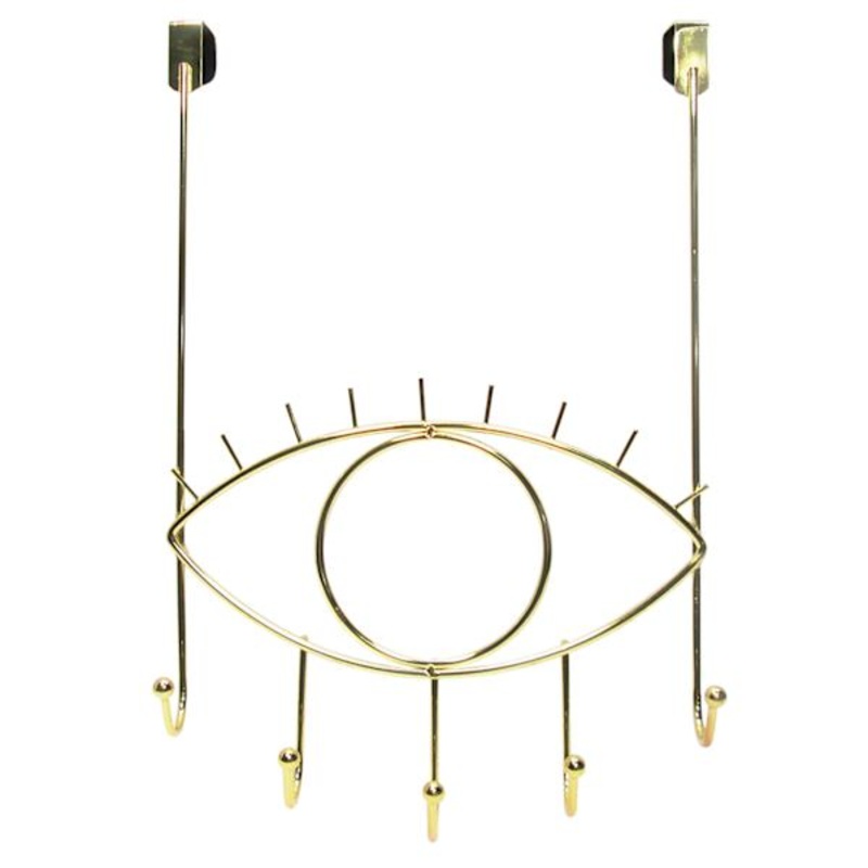 5-Hook Open Eye Wire Over the Door Hanger, French Gold