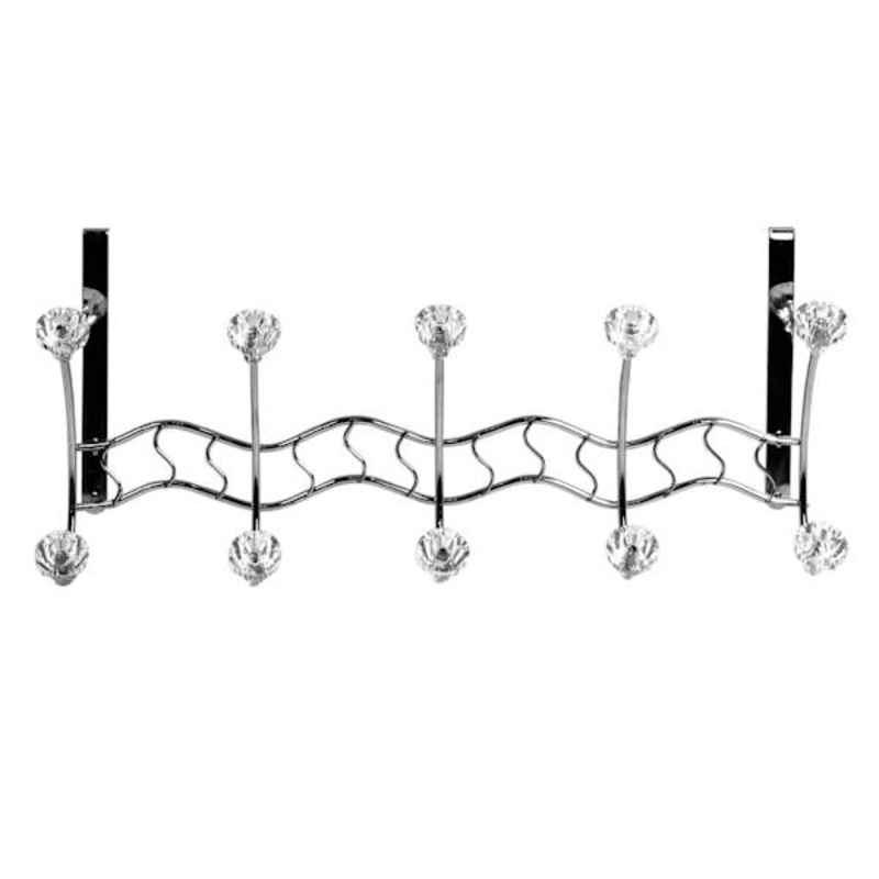 5-Hook Over the Door Hanger, Grey