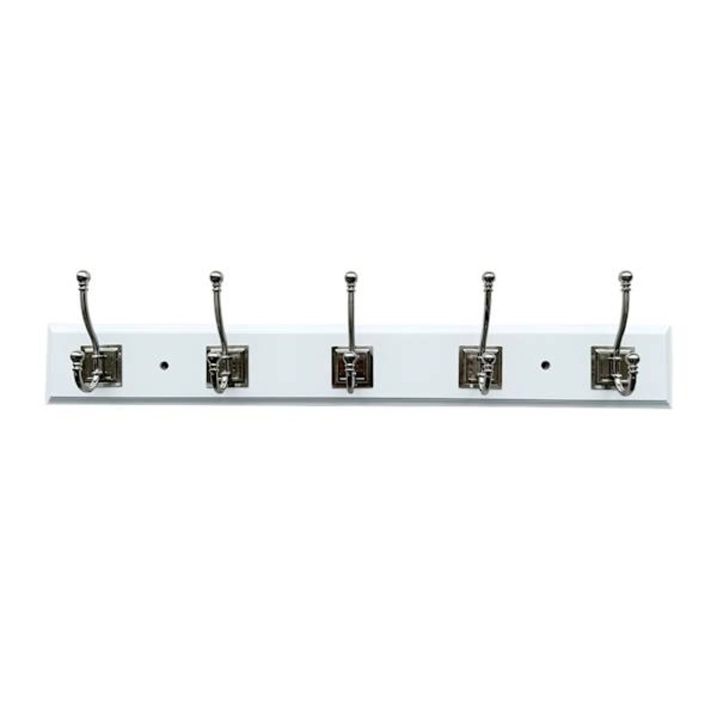 5-Hook Square Wall Hanger, White