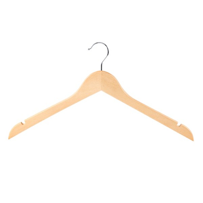 5-Piece Shirt Hangers, Natural Wood