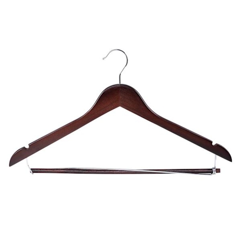 5-Piece Wooden Suit Hangers with Bar, Espresso